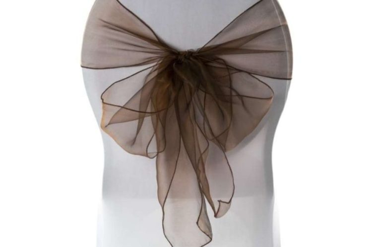 Nœud en organza - coloris chocolat